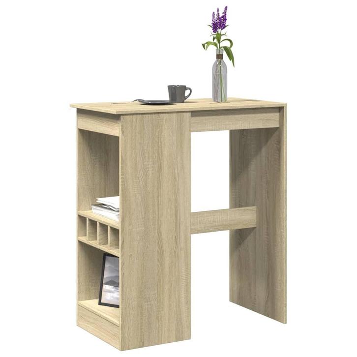 vidaXL Bartafel met rekken 90x47,5x103,5 cm bewerkt hout, Huis en Inrichting, Tafels | Eettafels, Nieuw, Verzenden