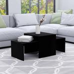 vidaXL Salontafelset 100x48x40 cm bewerkt hout zwart, Huis en Inrichting, Tafels | Salontafels, Verzenden, Nieuw