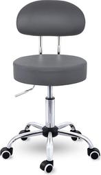 TRESKO® Rolkruk met rugleuning, grijs, werkkruk, in hoogte v, Huis en Inrichting, Verzenden, Nieuw