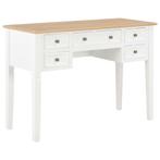 vidaXL Schrijftafel 109,5x45x77,5 cm hout wit, Huis en Inrichting, Verzenden, Nieuw