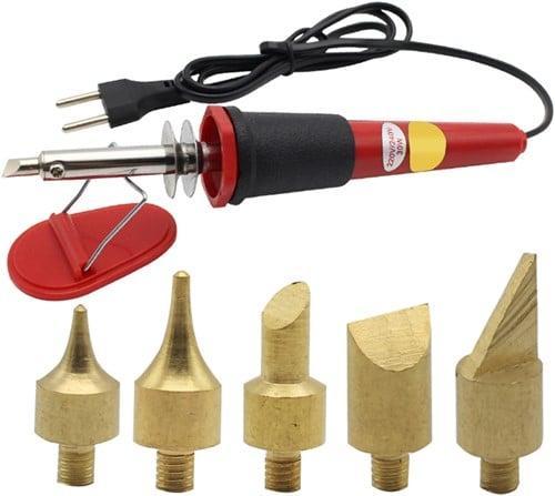 Houtbranderset Woodburning soldeerbout 30W met 5 bits, Hobby en Vrije tijd, Knutselen, Nieuw