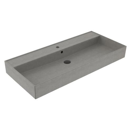 Wastafel Sanilux Edge Keramiek 100 1 Kraangat Warm Beton, Doe-het-zelf en Bouw, Sanitair, Overige typen, Nieuw, Ophalen of Verzenden