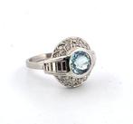 Ring Platina Aquamarijn - Diamant, Nieuw