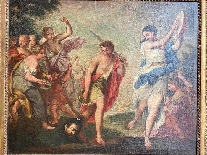 Scuola Romana (XVII) - Davide con la testa di Golia, Antiek en Kunst, Kunst | Schilderijen | Klassiek