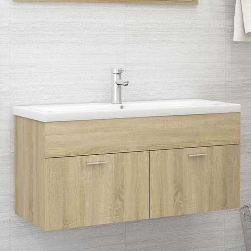 vidaXL Wastafelkast 100x38,5x46 cm bewerkt hout sonoma, Maison & Meubles, Salle de bain | Meubles de Salle de bain, Envoi
