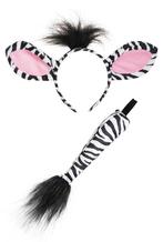 Zebra Haarband Oren Staart Diadeem Set Zebraprint Zwart Wit, Kleding | Dames, Carnavalskleding en Feestkleding, Nieuw, Ophalen of Verzenden