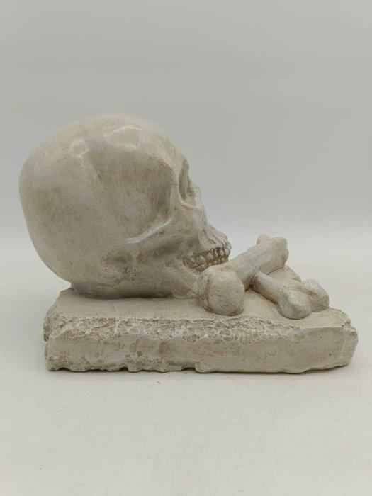 Sculpture, Memento Mori con ossa incrociate - 20 cm - poudre, Antiek en Kunst, Curiosa en Brocante