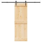 vidaXL Schuifdeur met beslag 70x210 cm massief grenenhout, Doe-het-zelf en Bouw, Verzenden, Nieuw