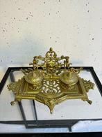 Inktpot - Antieke Franse Bronzen Inktpot met Satyr –