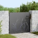 vidaXL Tuinpoort met slot Zwart Poedercoated staal, Tuin en Terras, Verzenden, Nieuw
