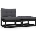 Massief Grenenhout Loungeset Zwart | Tweede Kansje | 55%..., Tuin en Terras, 2 zitplaatsen, Verzenden, Nieuw, Tuinset