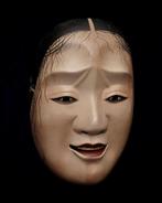 Very Rare - Signed Wooden Noh Mask of Rynyo (/) (with