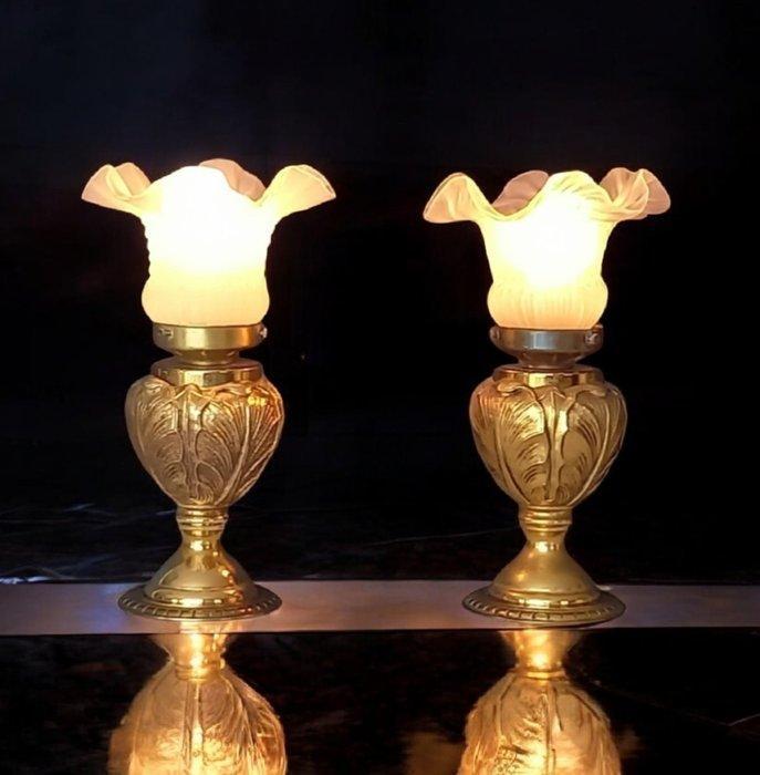 Lamp (2) - Stijl Art Nouveau - Exclusief model - Brons, Glas, Antiquités & Art, Curiosités & Brocante