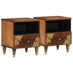 vidaXL Nachtkastje met lade 2 pcs Honing bruin 40 x 33 x 46, Verzenden, Nieuw