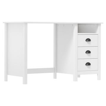 vidaXL Bureau Hill 3 lades 120x50x74 cm massief grenenhout, Verzenden