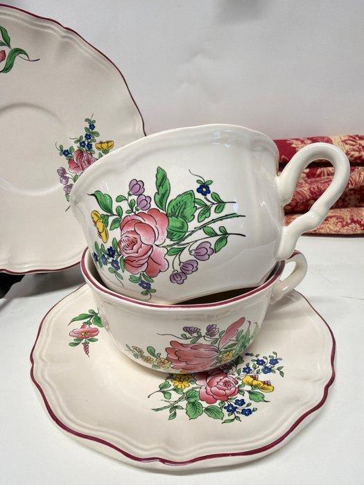 Keller et Guérin de Luneville - Kop en schotel (4) - Faience, Antiquités & Art, Curiosités & Brocante