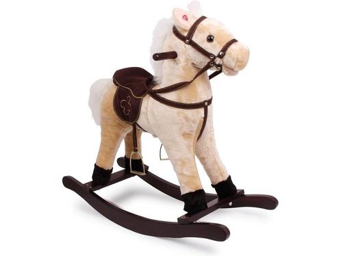 Small Foot - Houten Schommelpaard Pluche Shaggy, Kinderen en Baby's, Speelgoed | Hobbelfiguren, Zo goed als nieuw, Verzenden