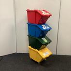 Afvalscheidingsbakken op wielen, (4 stuks), Gebruikt, Kunststof