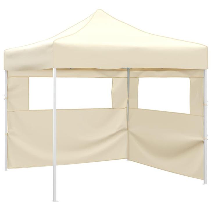 vidaXL Vouwtent met 2 wanden 291x291x315 cm crème, Jardin & Terrasse, Tonnelles, Envoi