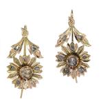 Oorbellen - 18 karaat Roségoud - Diamant - Vintage antiek, Handtassen en Accessoires, Antieke sieraden