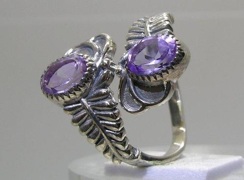 Améthyste bague - Hauteur : 21.2 mm - Largeur : 20.8 mm-, Verzamelen, Mineralen en Fossielen