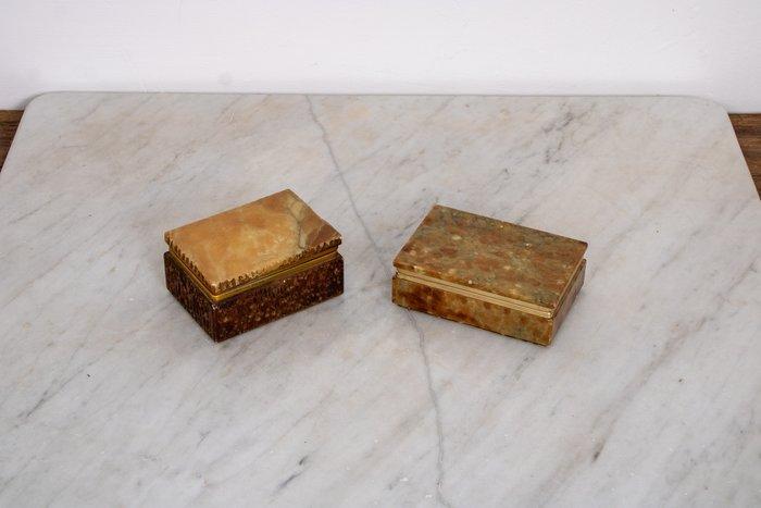 Doos (2) - juwelenkistje - Onyx - met de hand gemaakt, Antiquités & Art, Curiosités & Brocante