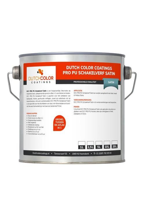 DCC PRO PU Schakelverf Satin RAL 9010 | Zuiver Wit 5L, Doe-het-zelf en Bouw, Verf, Beits en Lak, Nieuw, Verzenden