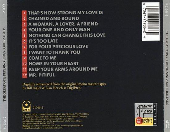 The Great Otis Redding Sings Soul Ballads 0075679170620, Cd's en Dvd's, Cd's | Overige Cd's, Verzenden