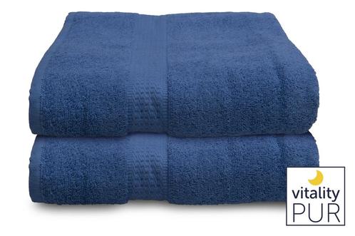 Set van 2 handdoeken Oceaan | Vitality Pur, Huis en Inrichting, Badkamer | Badtextiel en Accessoires, Blauw, Nieuw, Verzenden