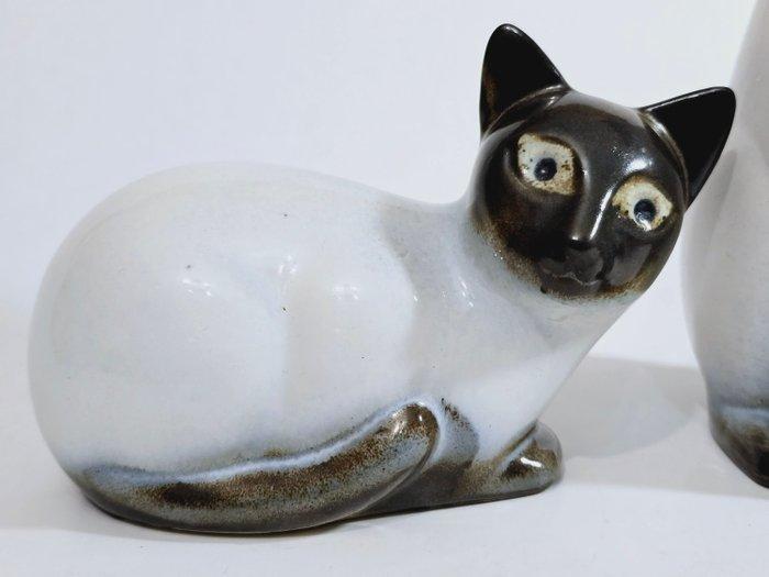 EGO Stengods - Beeldje - Pair of Siamese cat figurines (2) -, Antiek en Kunst, Curiosa en Brocante