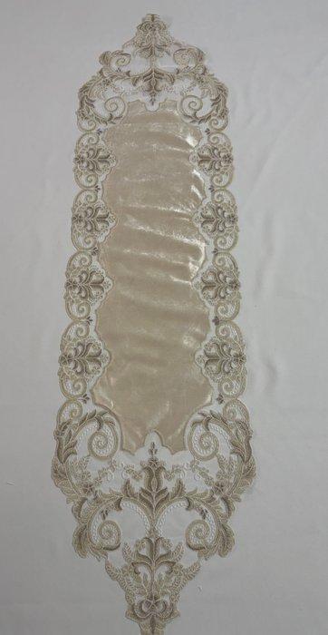 Elegante en vorstelijke loper in lichtgouden canottiglia en, Antiek en Kunst, Antiek | Tapijten, Tafelkleden en Textiel