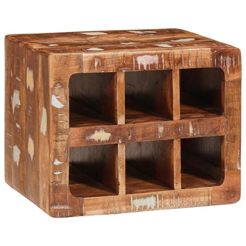 vidaXL Wijnrek Bruin 44 x 30 x 35 cm Massief gerecycled hout, Huis en Inrichting, Woonaccessoires | Wijnrekken, Nieuw, Verzenden