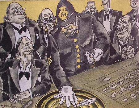 Straperlo wordt door de overheid verboden op spotprent, Antiek en Kunst, Kunst | Litho's en Zeefdrukken, Verzenden