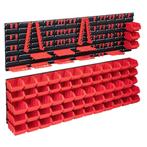 vidaXL 141-delige Opslagbakkenset met wandpanelen rood en, Bricolage & Construction, Verzenden