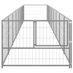Hondenkennel 8 m² staal zilverkleurig, Dieren en Toebehoren, Verzenden, Nieuw
