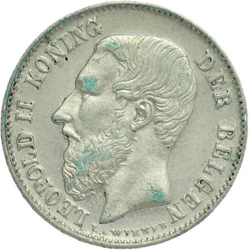 België. Leopold II. 50 Centiemen 1898 VL - mintage: 501.000, Timbres & Monnaies, Monnaies | Pays-Bas