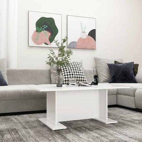 vidaXL Table basse blanc 103,5x60x40 cm bois, Huis en Inrichting, Tafels | Salontafels, Verzenden