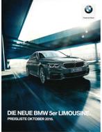 2016 BMW 5 SERIE SEDAN PRIJSLIJST DUITS, Nieuw