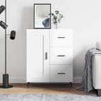vidaXL Dressoir 69,5x34x90 cm bewerkt hout hoogglans wit, Huis en Inrichting, Verzenden, Nieuw