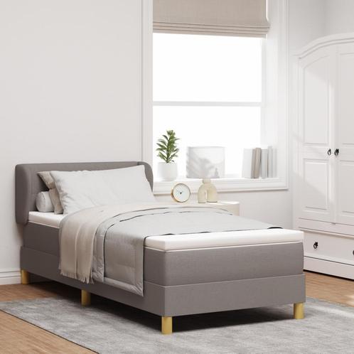 vidaXL Boxspring Bed met Matras in Taupe - 80x200 cm, Huis en Inrichting, Slaapkamer | Bedden, Nieuw, Verzenden