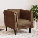 vidaXL Fauteuil marron similicuir daim, Huis en Inrichting, Zetels | Zetels, Verzenden