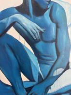 Nolan Castel - Nu bleu 1, Antiek en Kunst