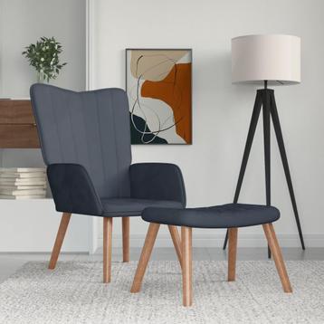 vidaXL Relaxstoel met voetenbank fluweel donkergrijs, Huis en Inrichting, Fauteuils, Verzenden, Nieuw