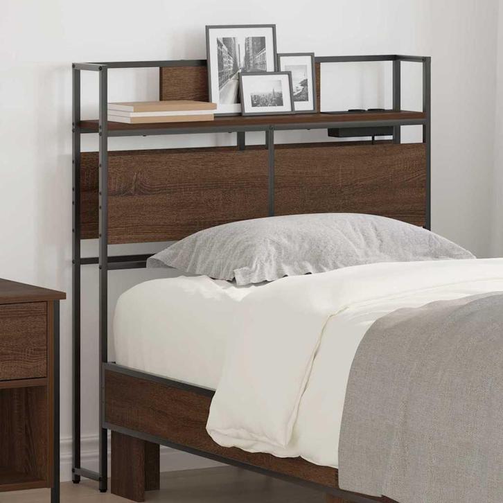 vidaXL Opberghoofdbord met plank bruin eikenkleur 100 cm, Maison & Meubles, Chambre à coucher | Lits, Envoi