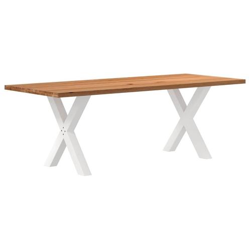 vidaXL Eettafel rechthoekig 220x90x74 cm massief eikenhout, Huis en Inrichting, Tafels | Eettafels, Nieuw, Verzenden