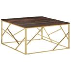 vidaXL Table basse doré acier inoxydable et bois de, Maison & Meubles, Tables | Tables de salon, Neuf, Verzenden