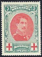 België 1915 - Rode Kruis , Albert I in medaillon ( centrage, Gestempeld