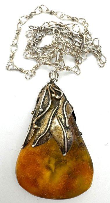 Zonder Minimumprijs - Hanger Zilver Barnsteen -, Handtassen en Accessoires, Antieke sieraden