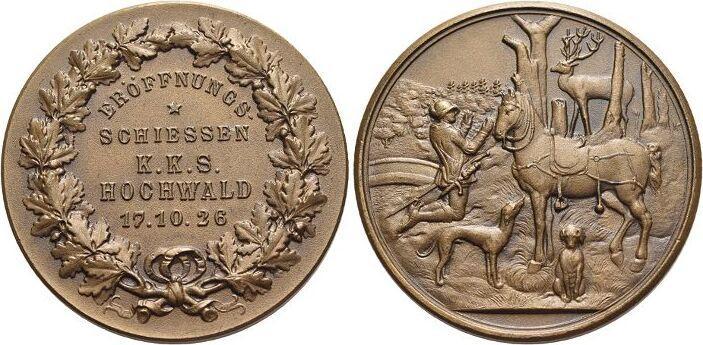 Bronze-medaille 17 10 1926 Schuetzenmedaille Ohne Ort, Postzegels en Munten, Penningen en Medailles, Verzenden
