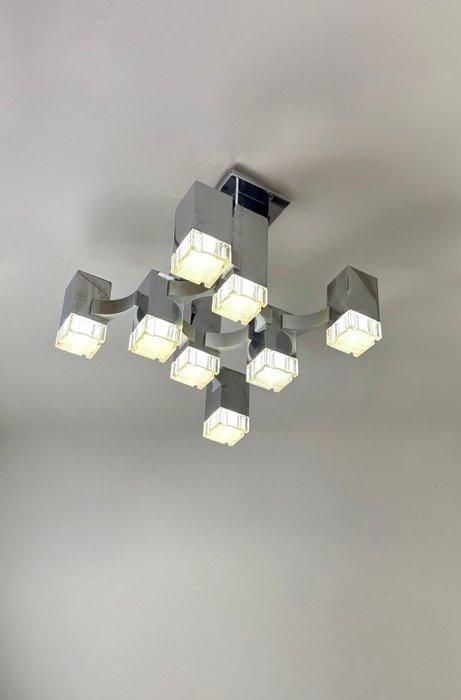 Sciolari - Gaetano Sciolari - Lustre - Cubic - Acier,, Antiek en Kunst, Antiek | Verlichting